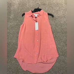 Rachel Zoe Peach/Coral Collared Tank